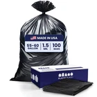 Plasticplace 55-60 Gallon Trash Bags, 1.5 Mil Black, Case Of 100 New. Price: $57.49.