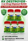 Rx Destroyer 4 Oz Drug Disposal Bottle All Purpose Medication Safe Set Of 5 New. Price: $22.50.
