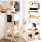 4-IN-1 Toddler Kitchen Step Stool, Foldable Learning Standing Tower With Chalkbo New. Price: $91.65.