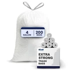 Plasticplace 4 Gallon White Drawstring Trash 200 Count (pack Of 1), New. Price: $31.34.