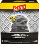 Glad Large Drawstring Trash Bags, Forceflex 30 Gallon, 68 Count New. Price: $37.59.