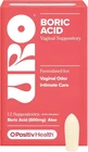 Positiv Uro Boric Vaginal Suppository ?c Lactic ACID,12 Count (pack Of 1) New. Price: $20.38.