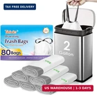 Teivio 2 Gallon 80PCS Strong Drawstring Trash Garbage Bags, Bathroom New. Price: $8.24.