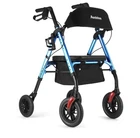 New Ambliss Rollator Walker 10" Wheels Seat Backrest Foldable Blue 300LB Open. Price: $139.99.