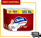 Charmin Ultra Strong Clean Touch Toilet Paper, 12 Family Mega Xl Rolls =84 New. Price: $39.99.